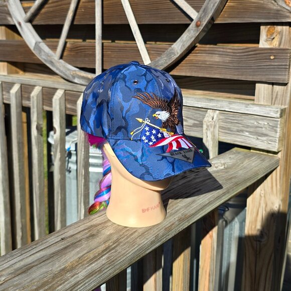 Navy Blue Camo USA Eagle Ball Cap NEW No Tags - Picture 2 of 4